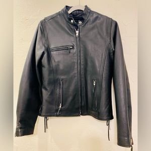 Vintage Y2K Wilsons Leather Black Motorcycle Jacket